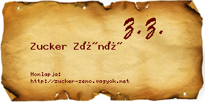 Zucker Zénó névjegykártya